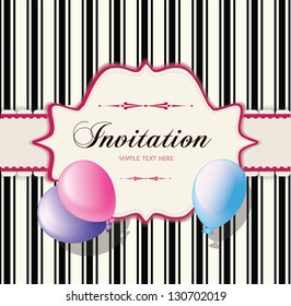 Invitation card with balloons