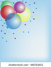 Invitation card with balloons. Background.
