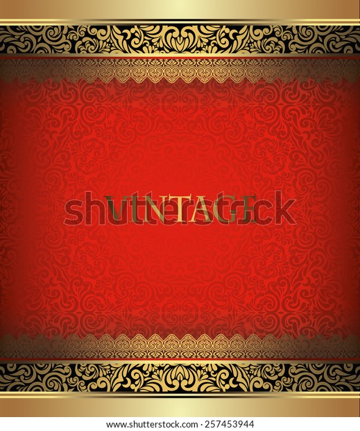 Invitation Card Baroque Golden Black Red Stock Vector (Royalty Free ...