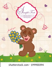 invitation card with bear