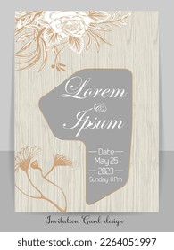 Invitation Card with beautiful blooming floral watercolor background.
Beautiful hand drawing Wedding invitation design pink rose invitation template. Elegant wedding card with beautiful floral vector.