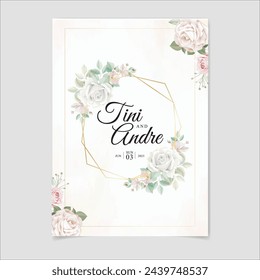 Invitation Card with Beautiful Luxury Floral. Illustrator and designer. Wedding Invites, save the date, Birthday Invites, Video Invites, E-Cards.