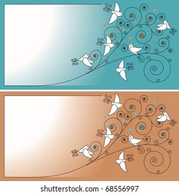 invitation card with birds