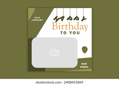 invitation card birthday social media post banner design