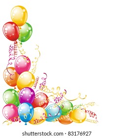 Invitation card for birthdays. Balloons design