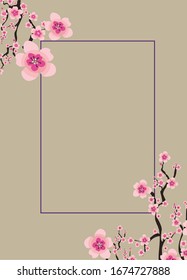 invitation card border frame pink