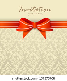 Invitation card with bow