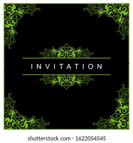 
Invitation Card For Bussines With Green Vector 