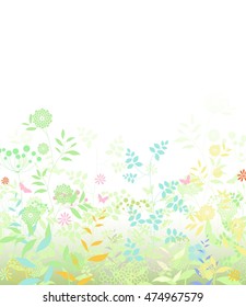 invitation card with butterfly and colorful floral  background