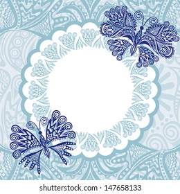 Invitation card butterfly vector illustration