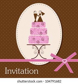 Invitation card with cake