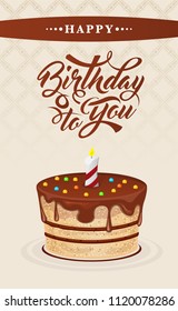 Invitation card with cake