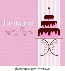 Invitation card with cake