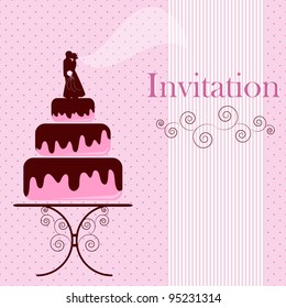 Invitation card with cake