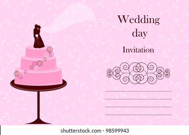 Invitation card with cake