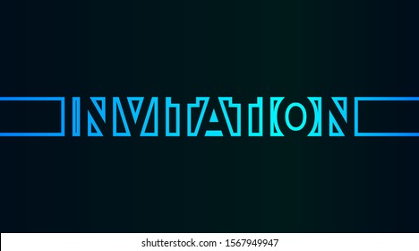 Invitation card - caption as cold continuous outline - vector illustration