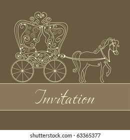 invitation card with carriage