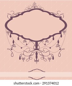 Invitation card with chandelier