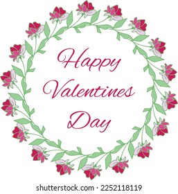Invitation card with circular floral frame with place of your text, Valentine's day, Woman's Day, Wedding, Birtdays