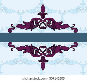 Invitation card with classic ornaments. Vector