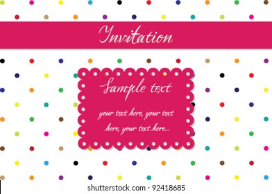 Invitation card - colorful dotted background