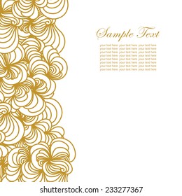 Invitation card with curled ornament.Doodles elements on white background with place for text.It can be used for decorating of invitations, cards, covers.Vector illustration.