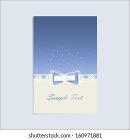 Invitation card with cute bow