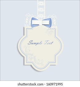 Invitation card with cute bow