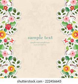 invitation card with cute flowers for your design