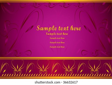 Invitation card or decorative banner with scrolls