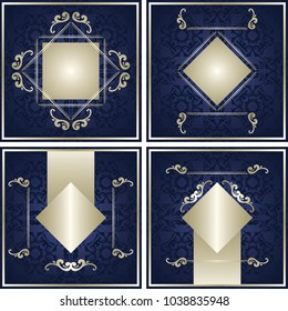 Invitation card with decorative frames. Vintage background. Vintage art, frame, motifs, elements. Vector decorative retro greeting card. Invitation design  