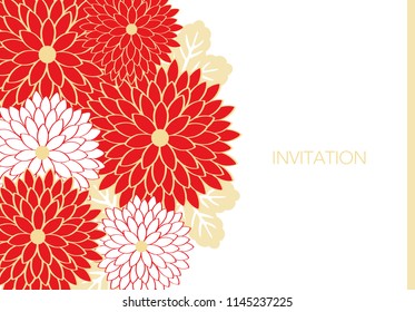 Invitation card design with flowers