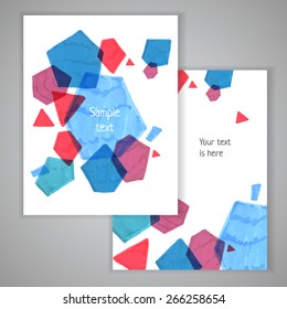 Invitation card design with hand-drawn marker vector spots background. Vector design template for card, letter, banner, menu. Eps10 banner texture background.