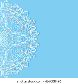 Invitation Card design with lace pattern. Decorative abstract background, mandala elements, luxury postcard with lace texture for Wedding, Bridal, Valentine's day, greeting cards, Birthday Invitations
