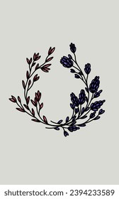 invitation card design with leaf and flower motifs