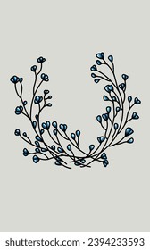 invitation card design with leaf and flower motifs
