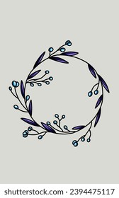 invitation card design with leaf and flower motifs