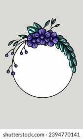 invitation card design with leaf and flower motifs