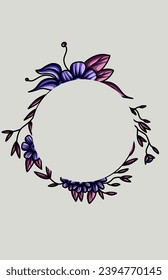 invitation card design with leaf and flower motifs