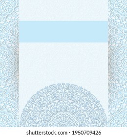 Invitation card design with mandala.Floral background decoration.