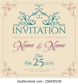 Invitation card design. Vector illustration.