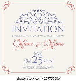 Invitation card design. Vector illustration.