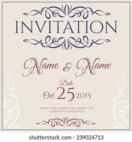 Invitation card design. Vector illustration.