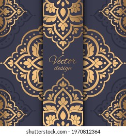Invitation card design with vector mandala pattern. Vintage ornament template. Can be used for background and wallpaper. Elegant and classic vector elements great for decoration.