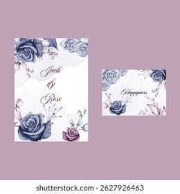  Invitation card design with vector ornament pattern. Vintage template  roses.