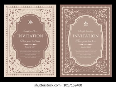 Invitation card design - vintage style
