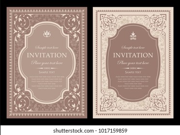 Invitation card design - vintage style