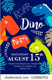 
Invitation card for a dinosaur party