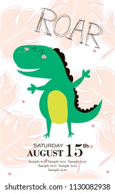 
Invitation card for a dinosaur party