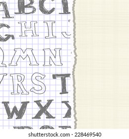 invitation card with doodle  letters